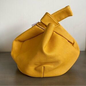 Mustard Yellow Leather Sculptural Knot Mini Dollop Bag X The Drop | Fall Fashion